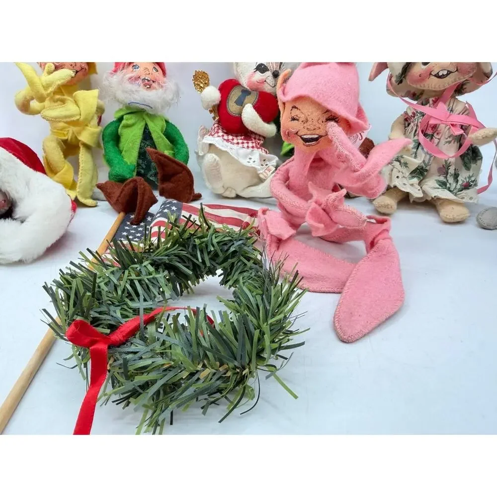 Vintage Annalee Dolls Mixed Holiday Mouse Elf Lot 1990 1991 1993 2002